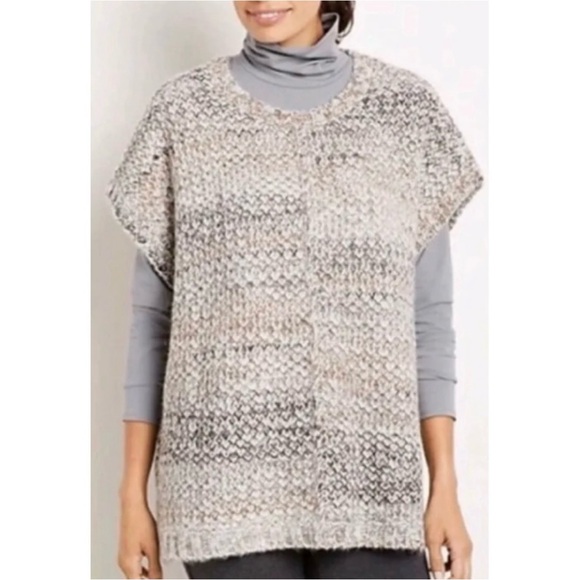 J. Jill Sweaters - Pure J. Jill Wool Mohair Blend Poncho Vest Size 3X 4X Oversized Boxy Chunky Knit